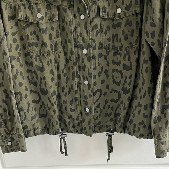 Rails Collins Linen Blend Green Leopard Utility Jacket Animal Print Size XL NWOT - Picture 5 of 16